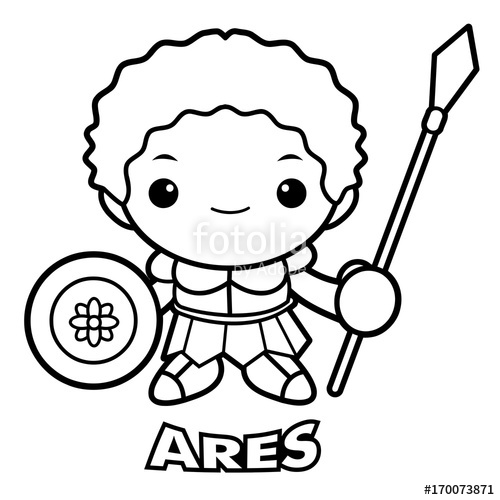 500x500 Black And White God Of War Ares Character. Olympus God Isolated