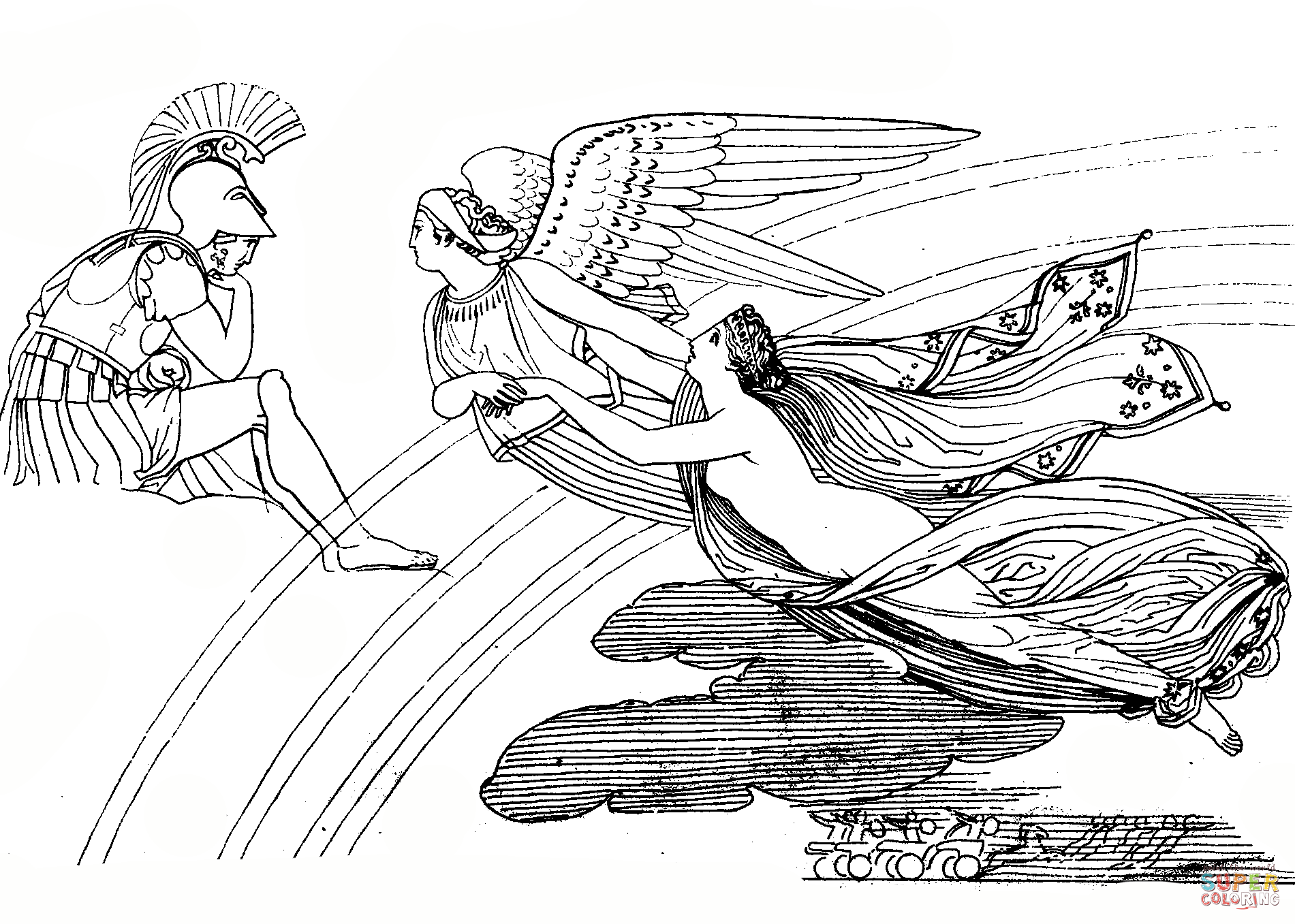 1901x1357 Ares, Iris And Aphrodite Coloring Page Free Printable Coloring Pages