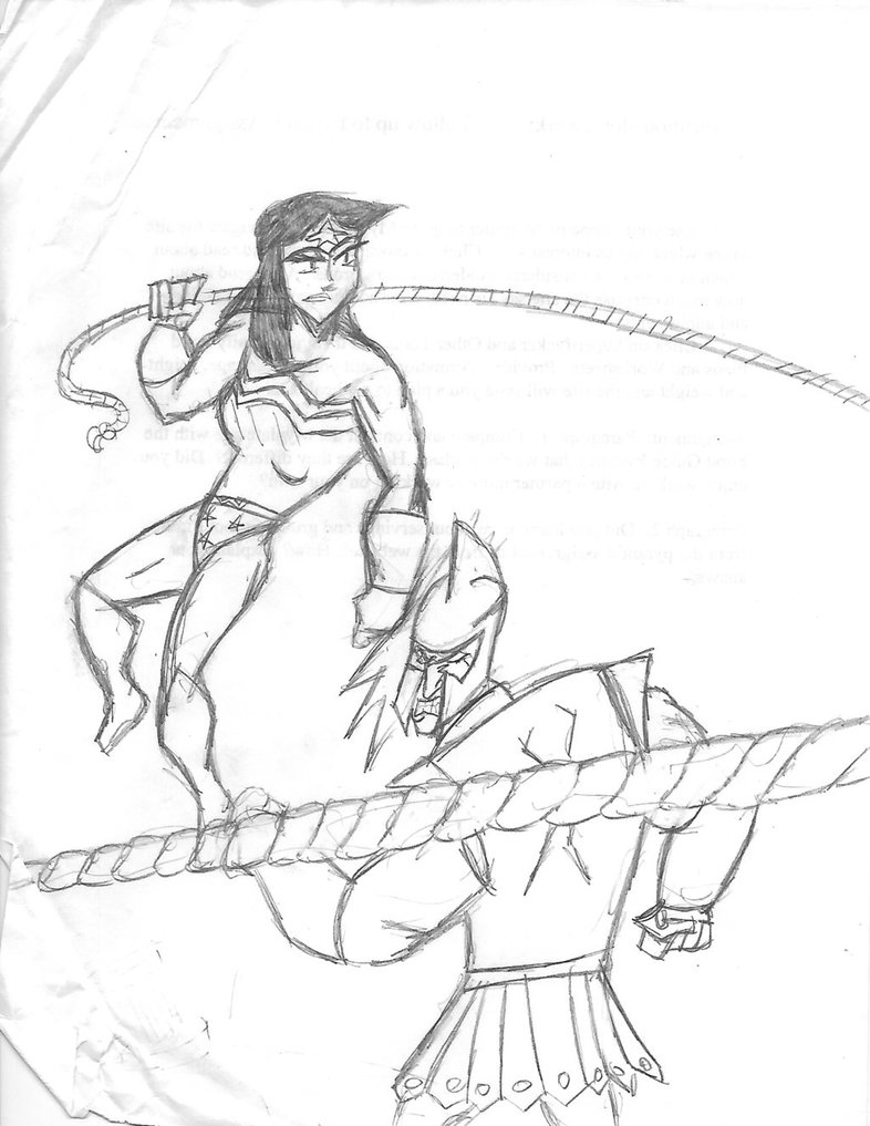 786x1017 Wonder Woman Vs Ares Sketch By Queenelizathedog