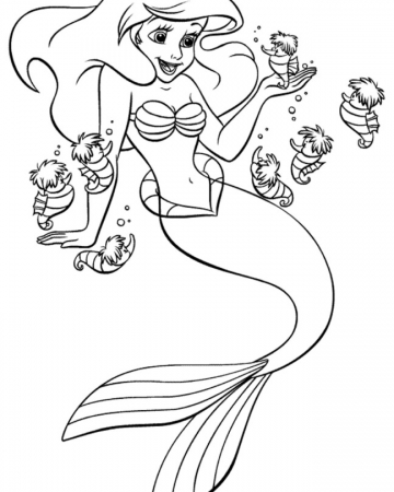 360x450 Disney Princess Ariel Coloring Pages To Print