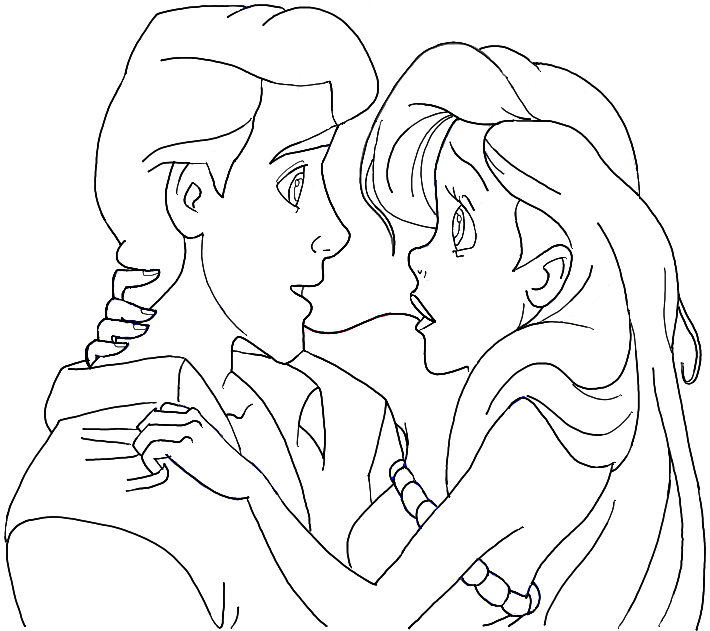 710x631 How To Draw Ariel And Eric From The Little Mermaid In Easy Steps