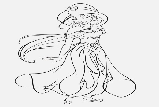 520x350 Disney Princess Coloring Pages Ariel In A Dress