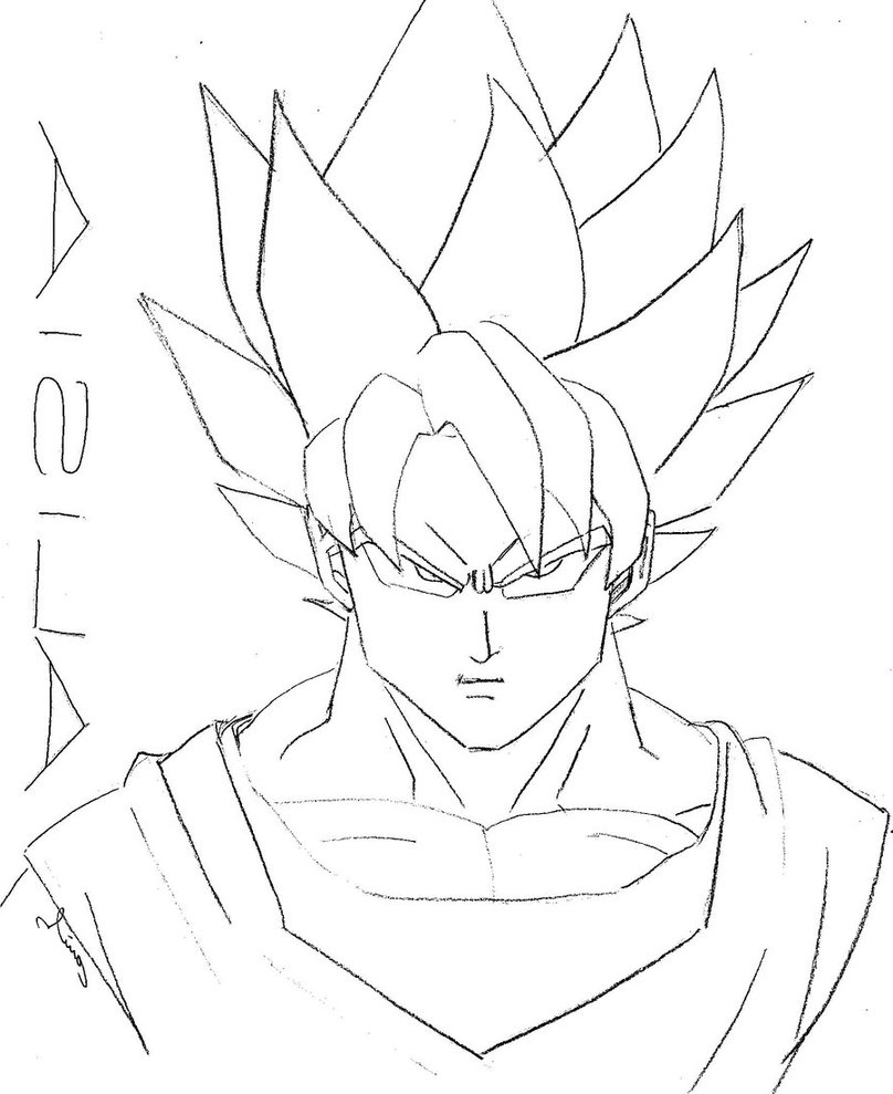 808x989 Goku Face Drawing Super Saiyan Super Saiyan Goku By Ariel Conde