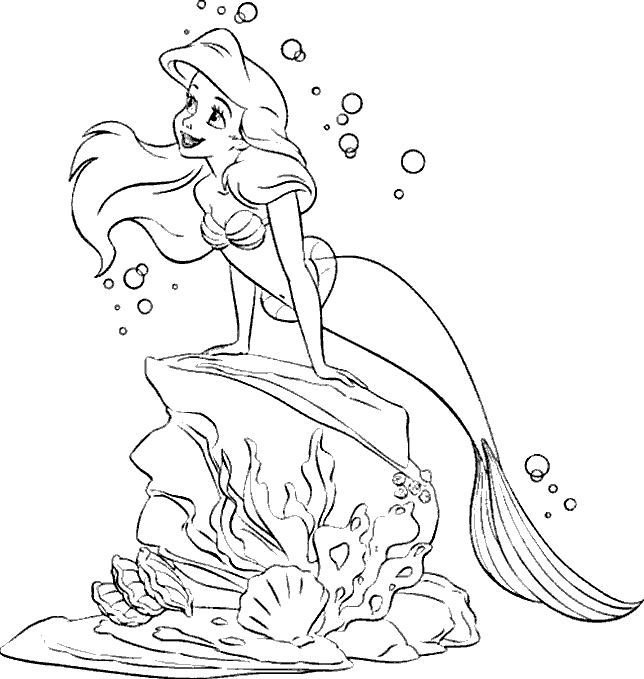 644x679 Little Mermaid Coloring Book