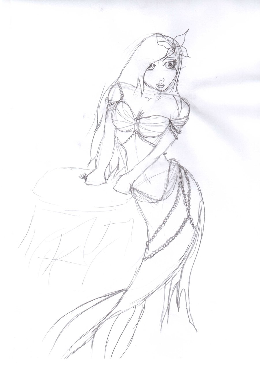 900x1272 Ariel Little Mermaid Sketch By Celtic China Rose