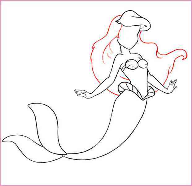 620x602 Ariel The Little Mermaid Drawing