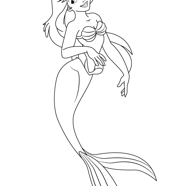 597x600 Princess Ariel Drawing Coloring Pages