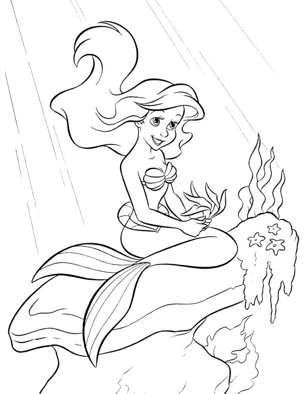 595x770 Walt Disney Coloring Pages Princess Ariel