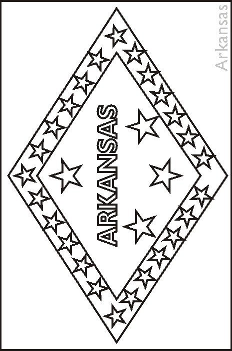 464x700 Arkansas State Flag Coloring Pages