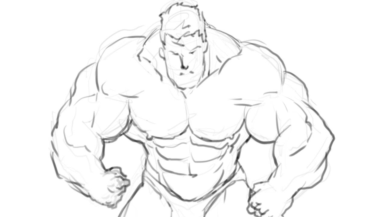 1280x720 How I Draw A Bodybuilder Manga Style Part 1 (Pencil)