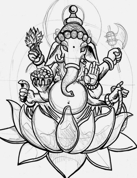 462x600 Ganesh Sketchy Tattoo Sketch Best Tattoo Ideas Gallery