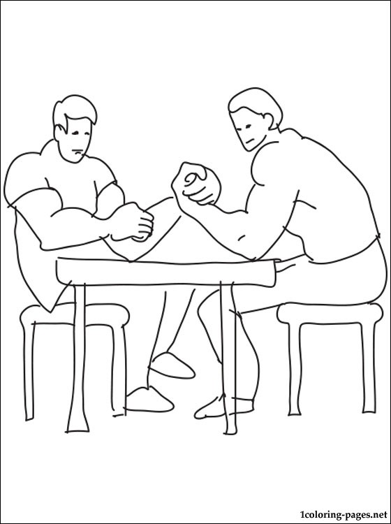 560x750 Arm Wrestling Coloring Page Coloring Pages