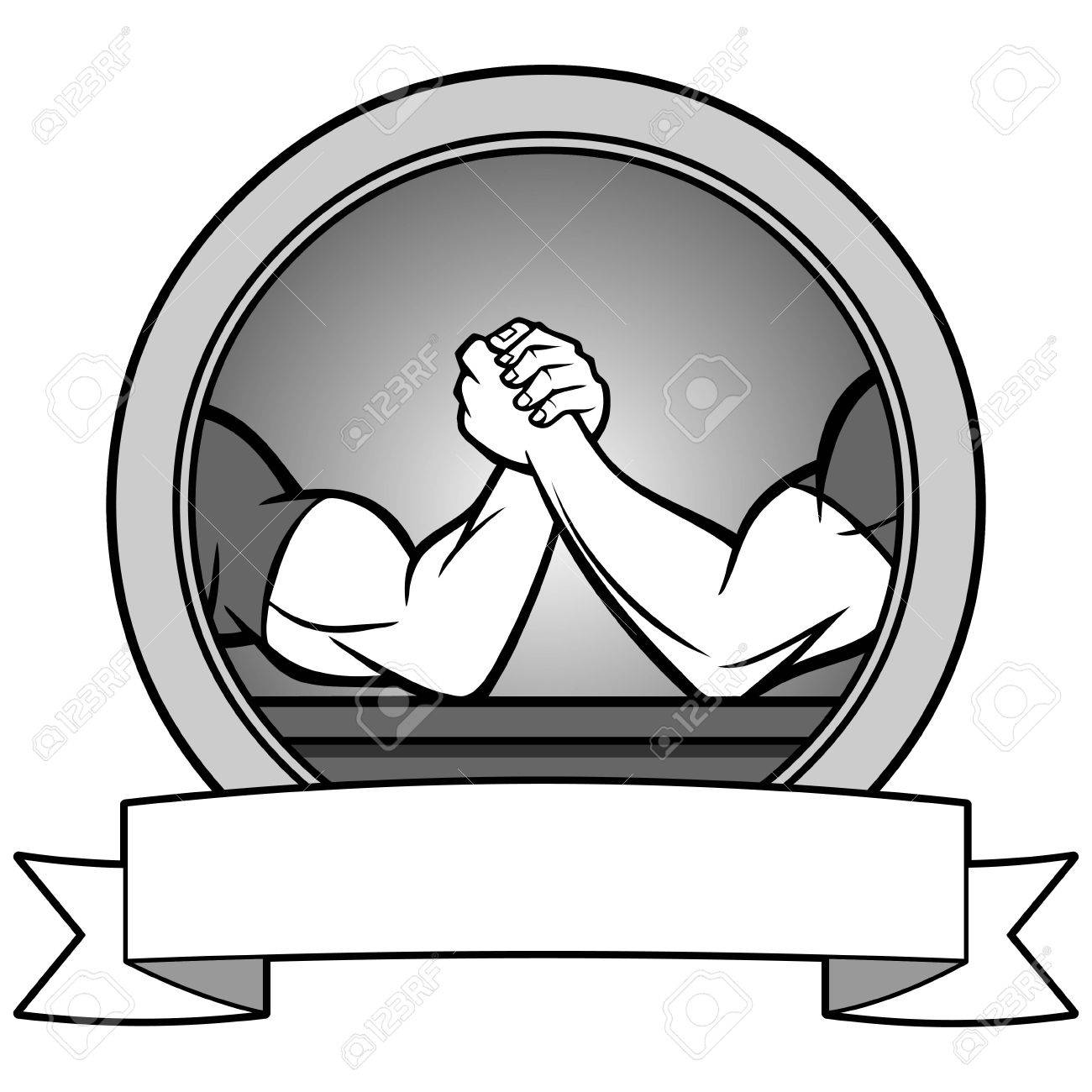 1300x1300 Arm Wrestling Banner Illustration Royalty Free Cliparts, Vectors