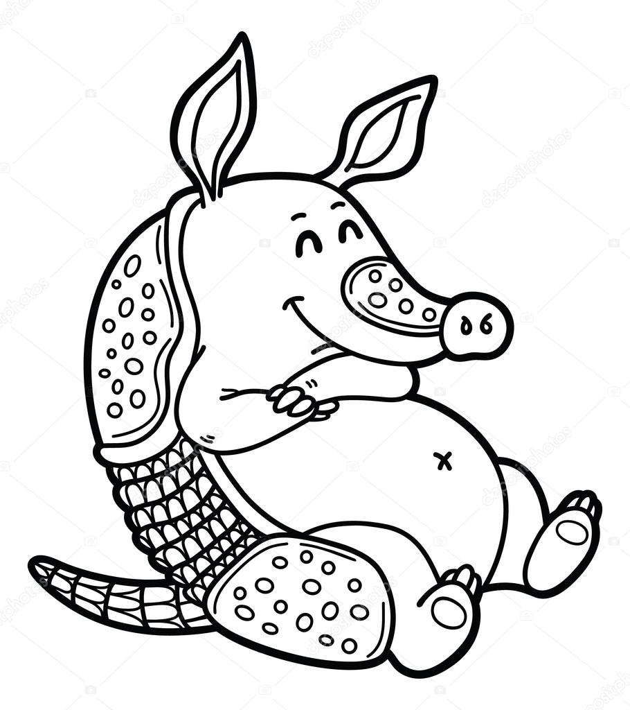 910x1024 Funny Armadillo. Stock Vector Boyusya