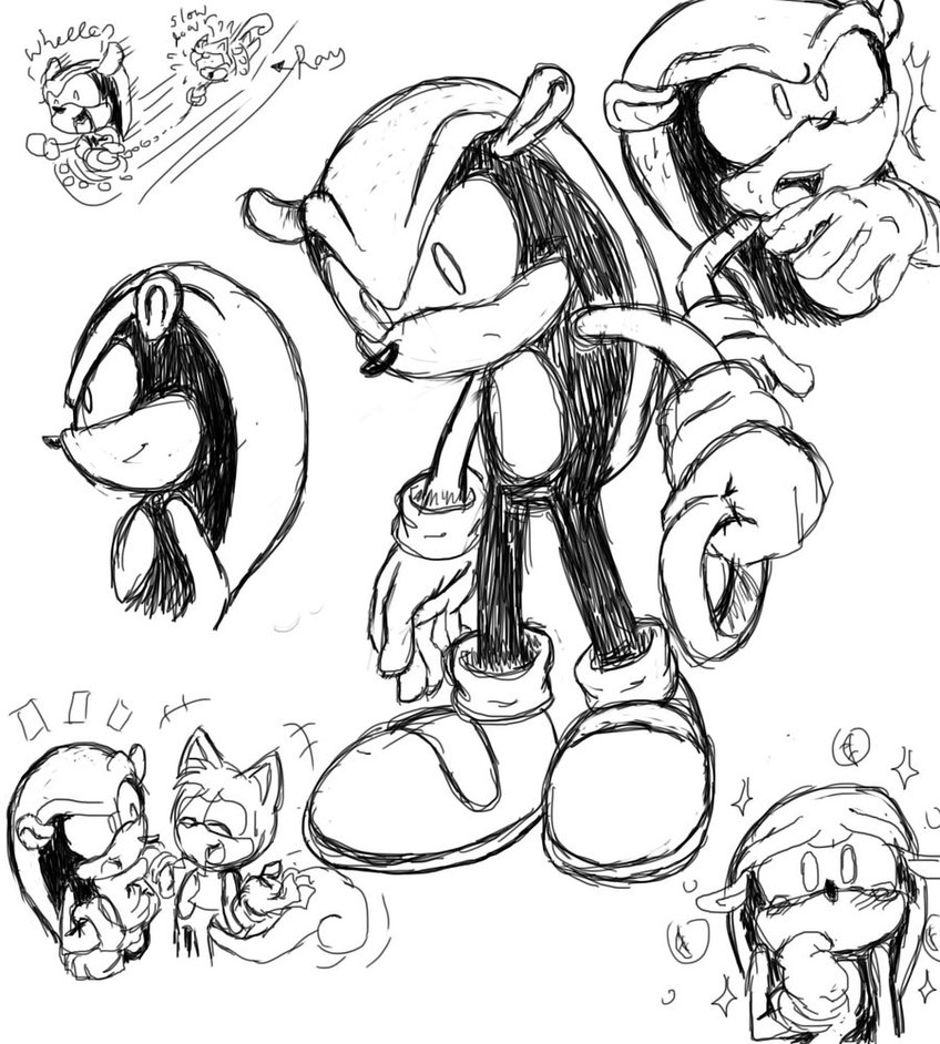 848x942 Mighty The Armadillo Sketch By Sonicmiku