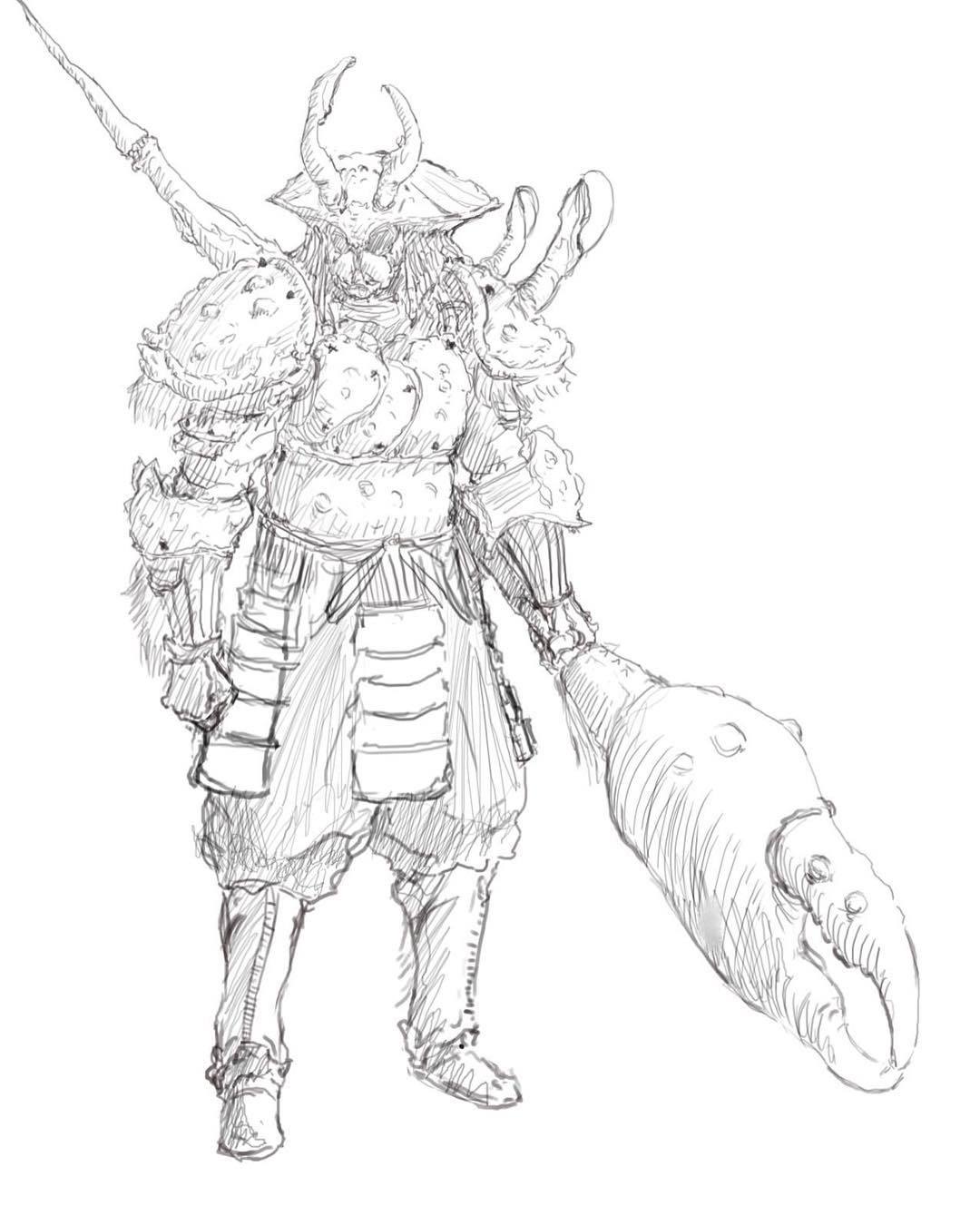 1080x1350 Hung Bui Samurai Crab Armor Linework