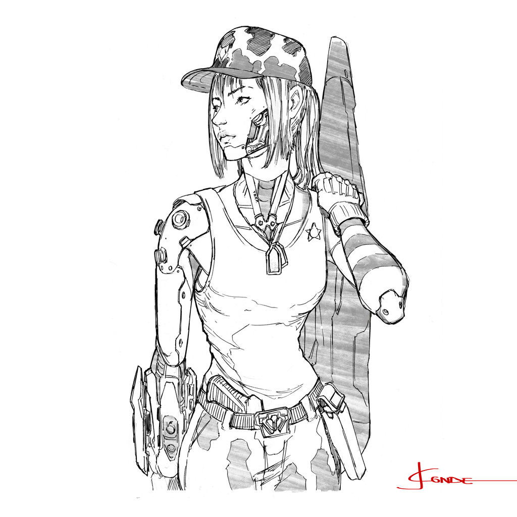 1024x1024 Army Girl By Jesusaconde
