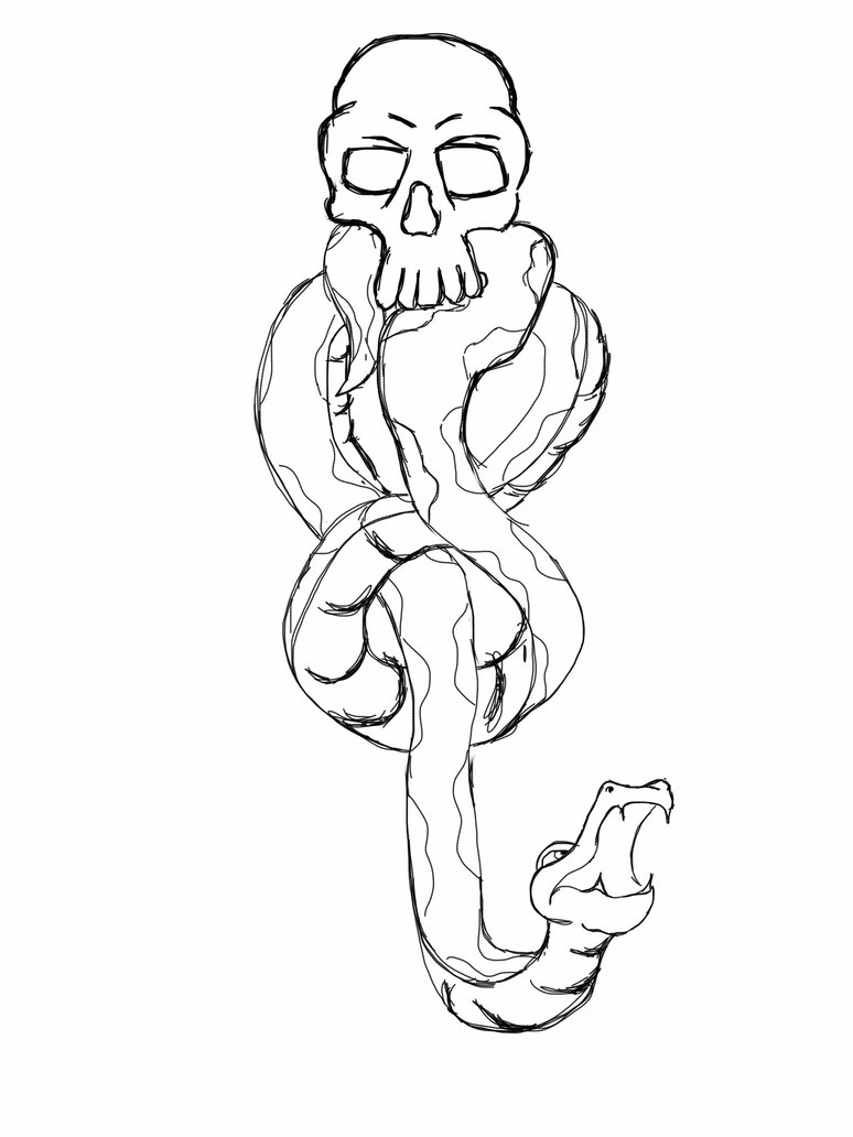 774x1032 The Dark Mark Line Drawing By Dumbledores Army Ud
