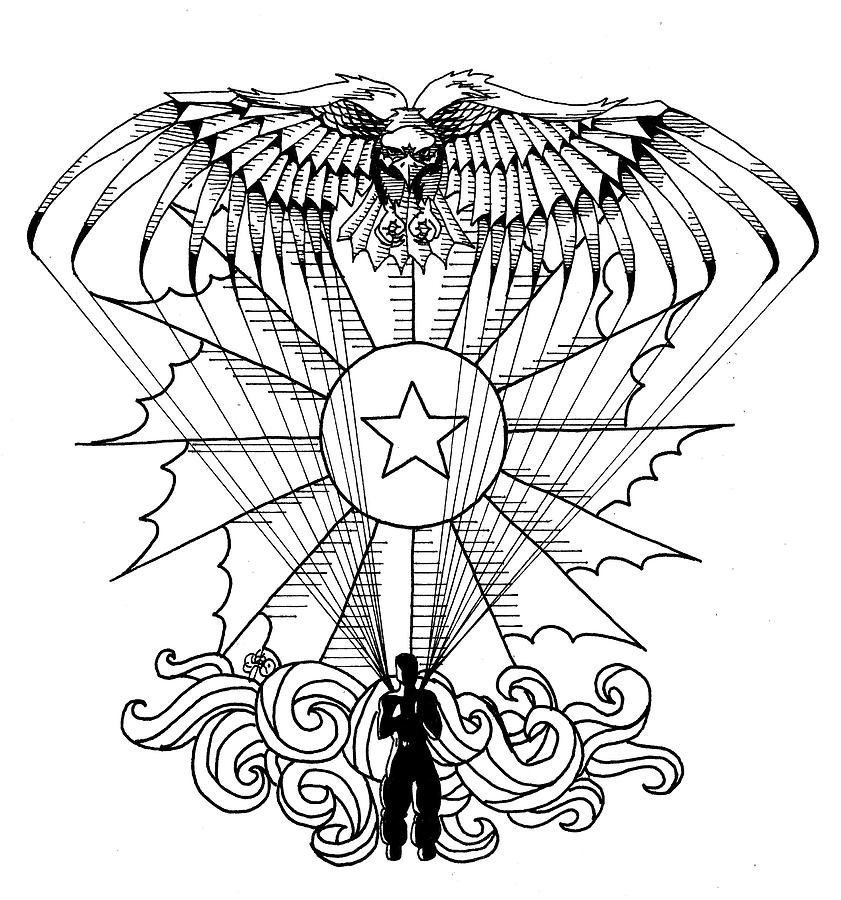 841x900 Us Army Airborne Drawing By Scarlett Royal