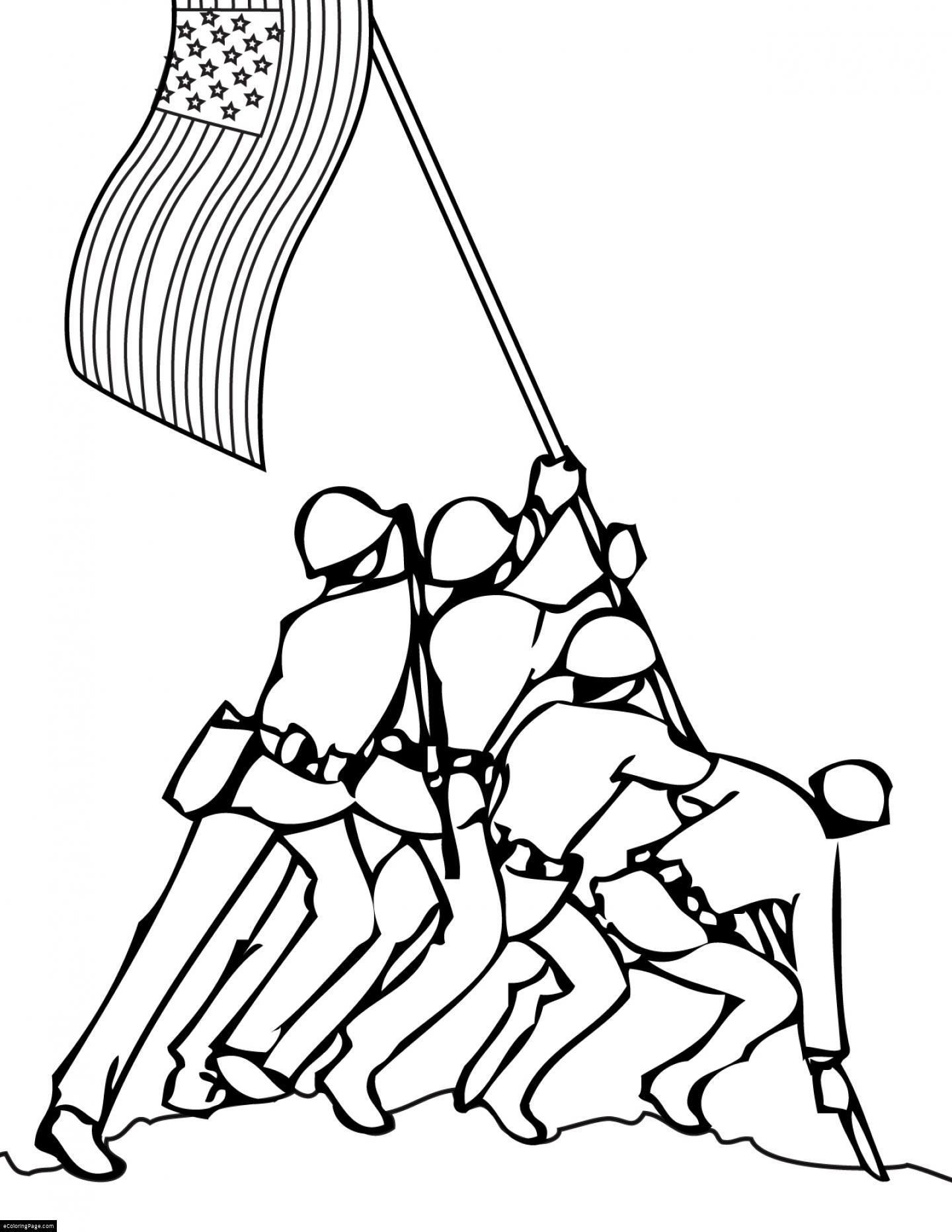 1440x1863 Happy Memorial Day Flag And Army Men Coloring Page For Kids