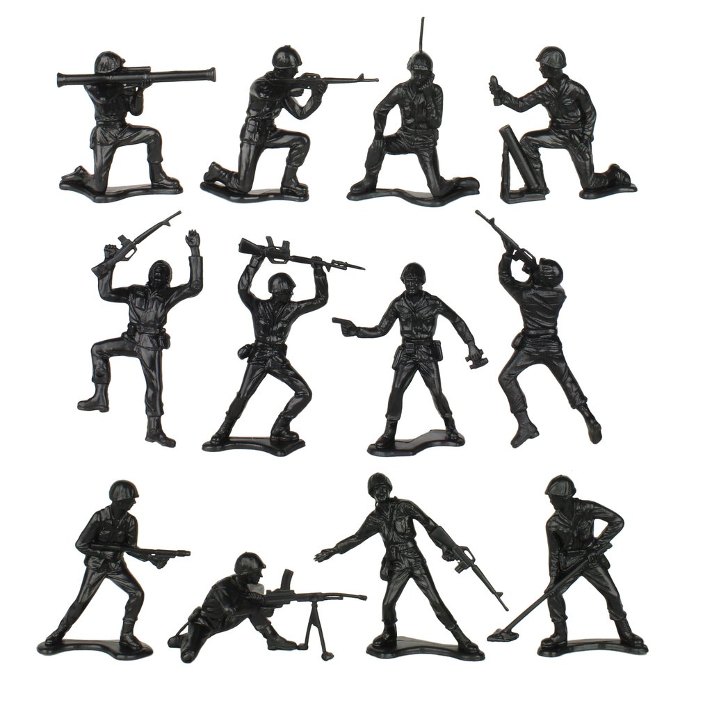 1024x1024 Timmee Plastic Army Men Black Vs Blue 96pc Soldier Figures