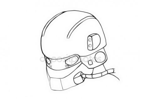 450x318 Illustration Sketch Of Conceptual Gas Masked Army Helmet Stock