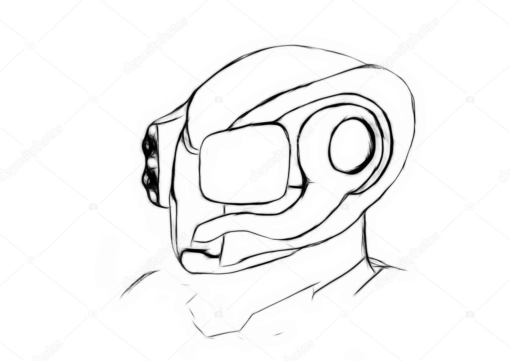 1023x723 Illustration Sketch Of Conceptual Recon Army Helmet Stock Photo