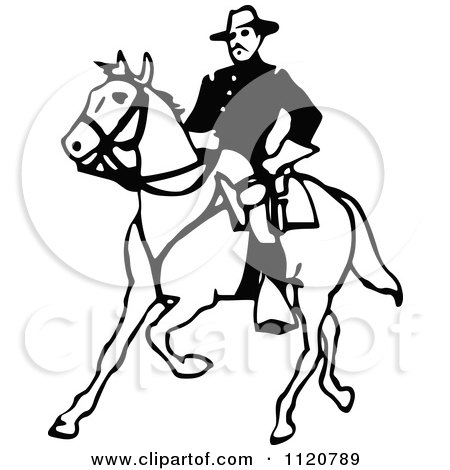 450x470 Clipart Of A Retro Vintage Black And White Army Soldier