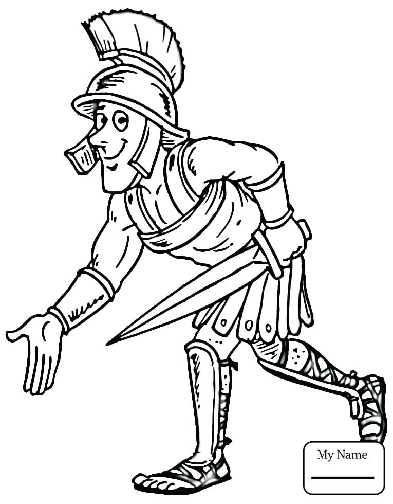 765x980 Roman Soldier Coloring Page Cartoon Drawing Of Ancient Soldier