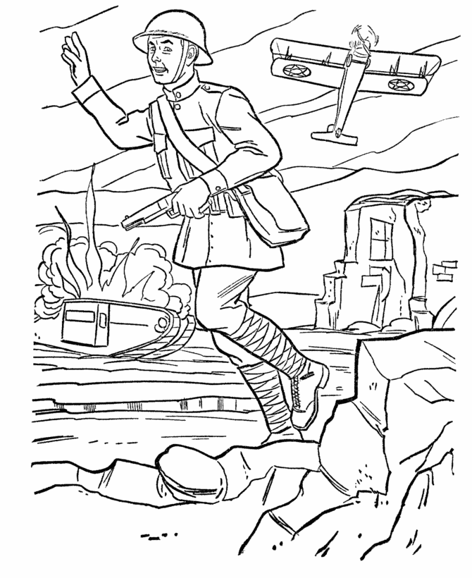 670x820 Armed Forces Day Coloring Page Us Army World War I Battlefield