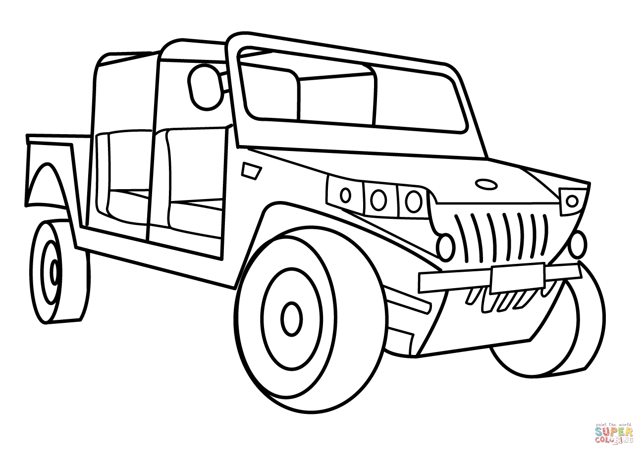 1300x919 Military Light Utility Vehicle Coloring Page Free Printable