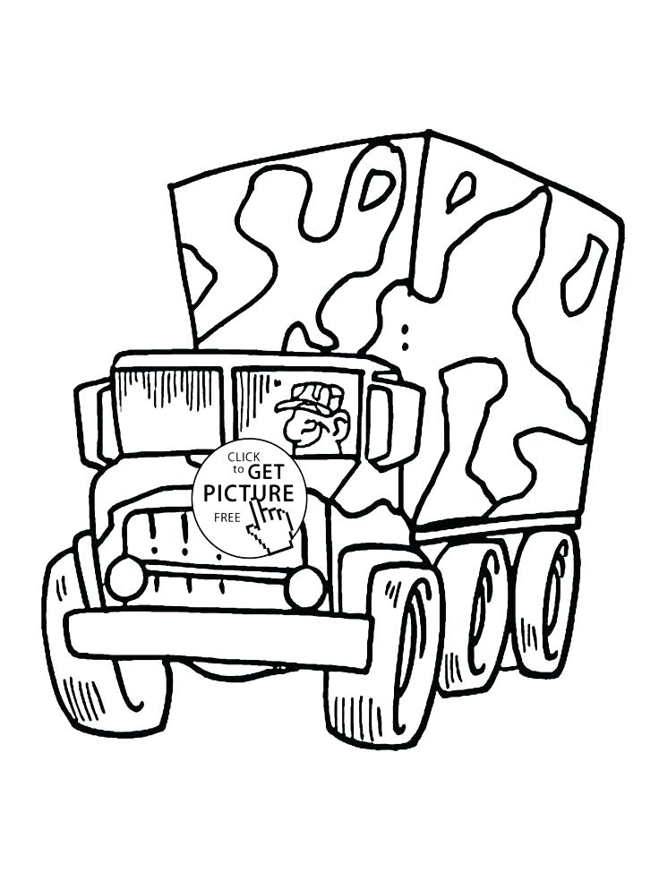 736x994 Vehicle Coloring Pages Army Truck Coloring Pages An Empty Auto