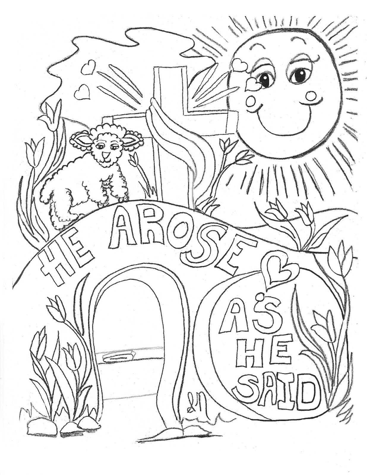 1236x1600 Childrens Gems In My Treasure Box He Arose As He Said Coloring