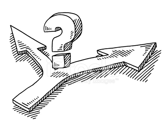 566x440 Decision Concept Question Mark Arrow Branch Drawing Stock Vector