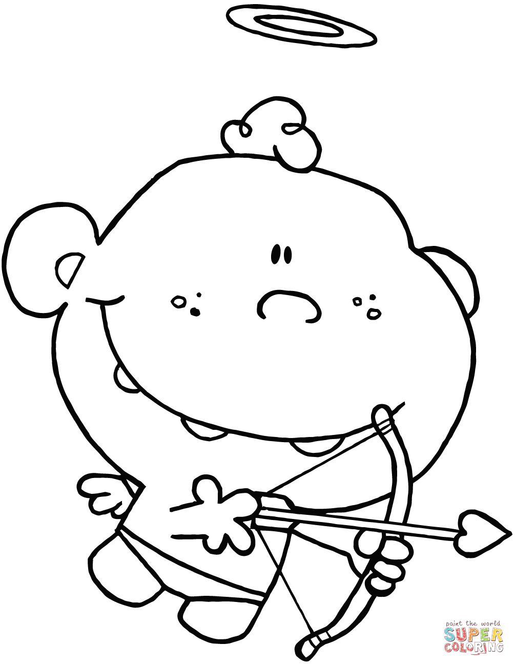 1005x1300 Cupid Drawing Cartoon Cartoon Cupid With Bow And Arrow Coloring