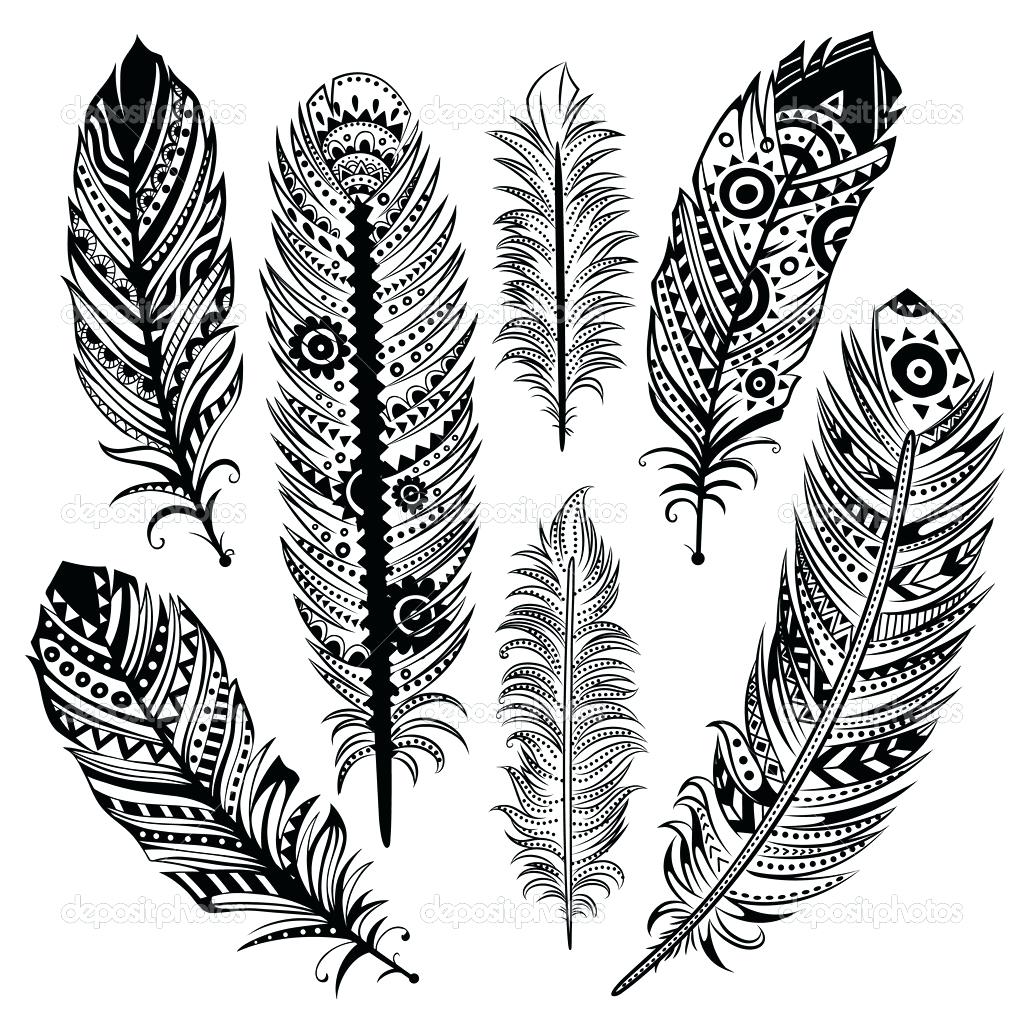 1024x1024 Coloring Feathers Coloring Page