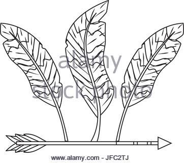 362x320 Nice Arrow With Feather Design Decoration Stock Vector Art