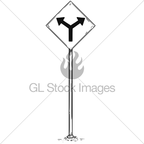 500x500 Drawing Of Two Ways Arrow Traffic Sign Gl Stock Images