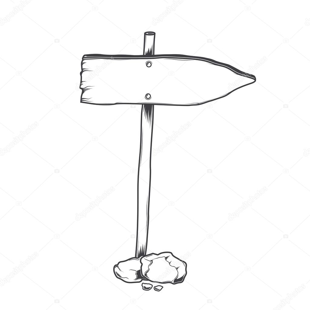 1024x1024 Wooden Direction Sign Arrow Isolated On A White Background