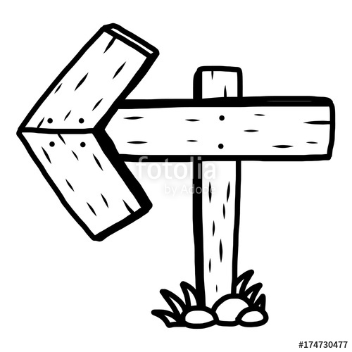 500x500 Arrow Road Sign Cartoon Vector And Illustration, Black And White