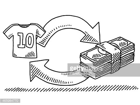478x359 Soccer Player Transfer Concept Shirt Arrows Money Drawing Premium
