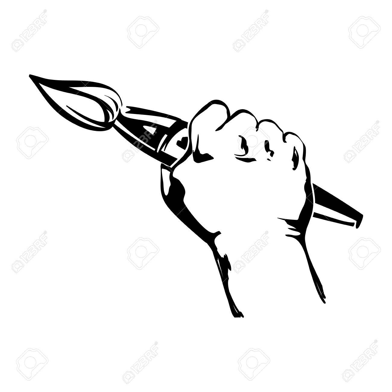 1300x1300 Hand Holding Brush Vector Royalty Free Cliparts, Vectors,