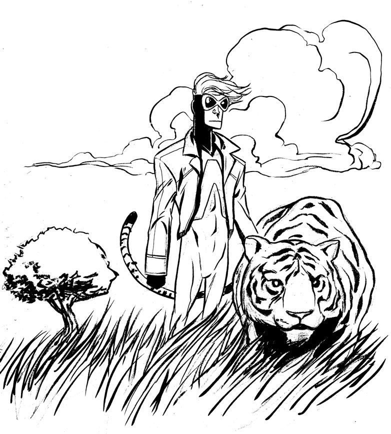 782x868 Animal Man Brush Pen Sketch By Miketron2000