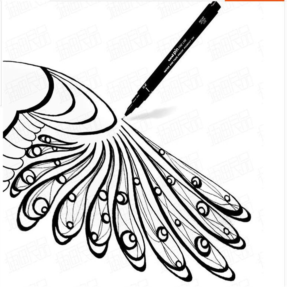 1000x1000 Uni Pin Art Marker Soft Brush Drawing Pen Fine Line Needle Pen New
