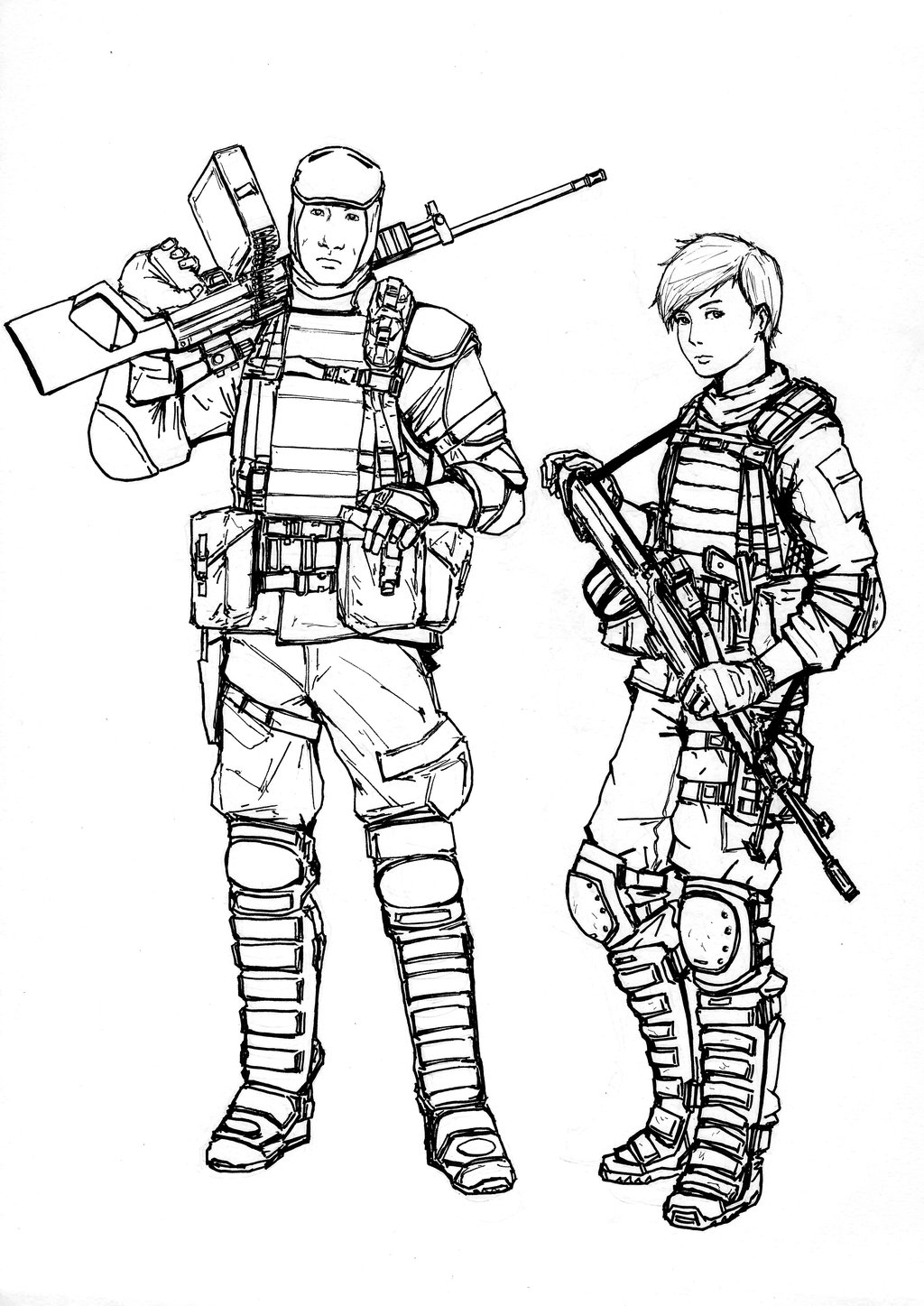 1024x1447 Bf4 Pla Support Class (Line Art) By Thomchen114