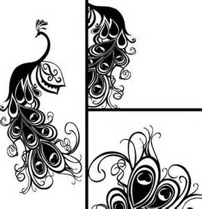 290x300 Black Amp White Art Deco Peacock Drawings