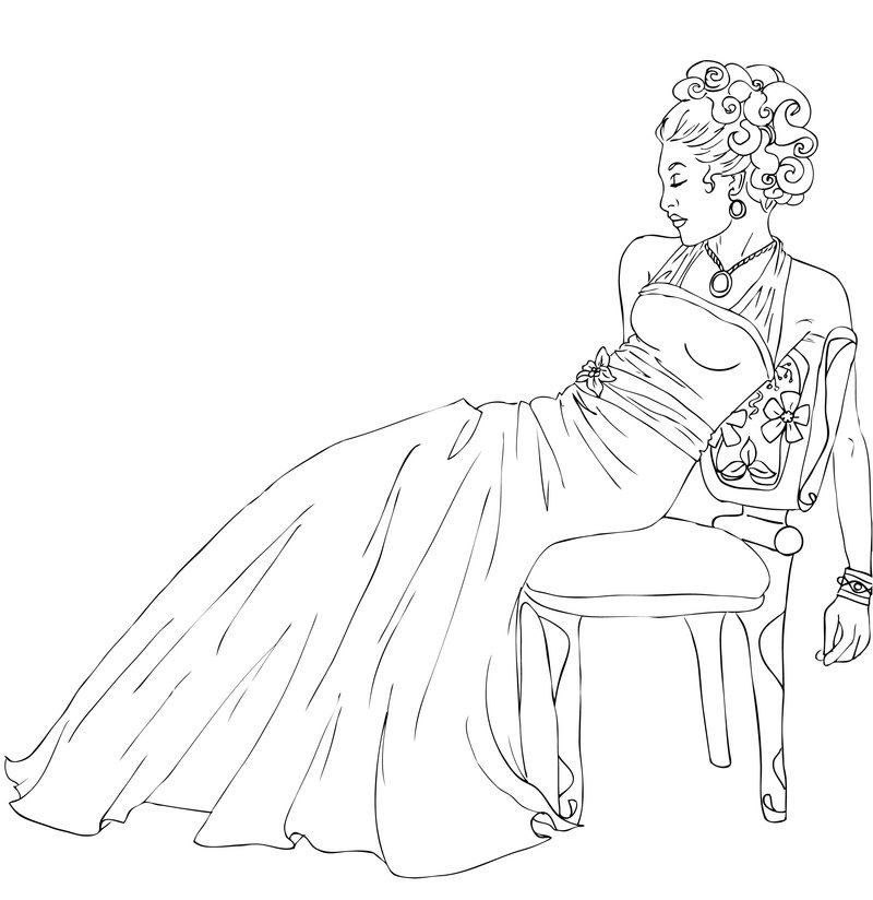 800x824 Art Nouveau Lady By Ederoi