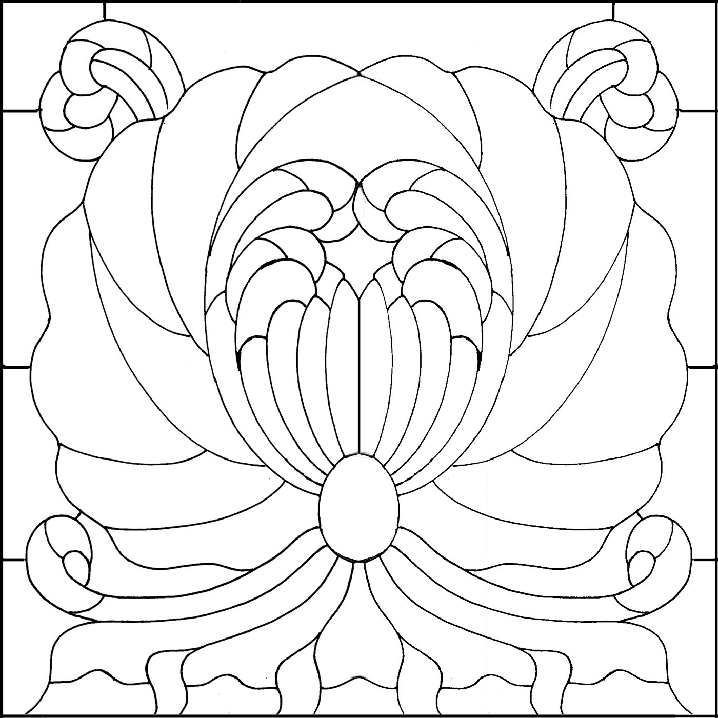 1400x1400 Art Nouveau Thistle