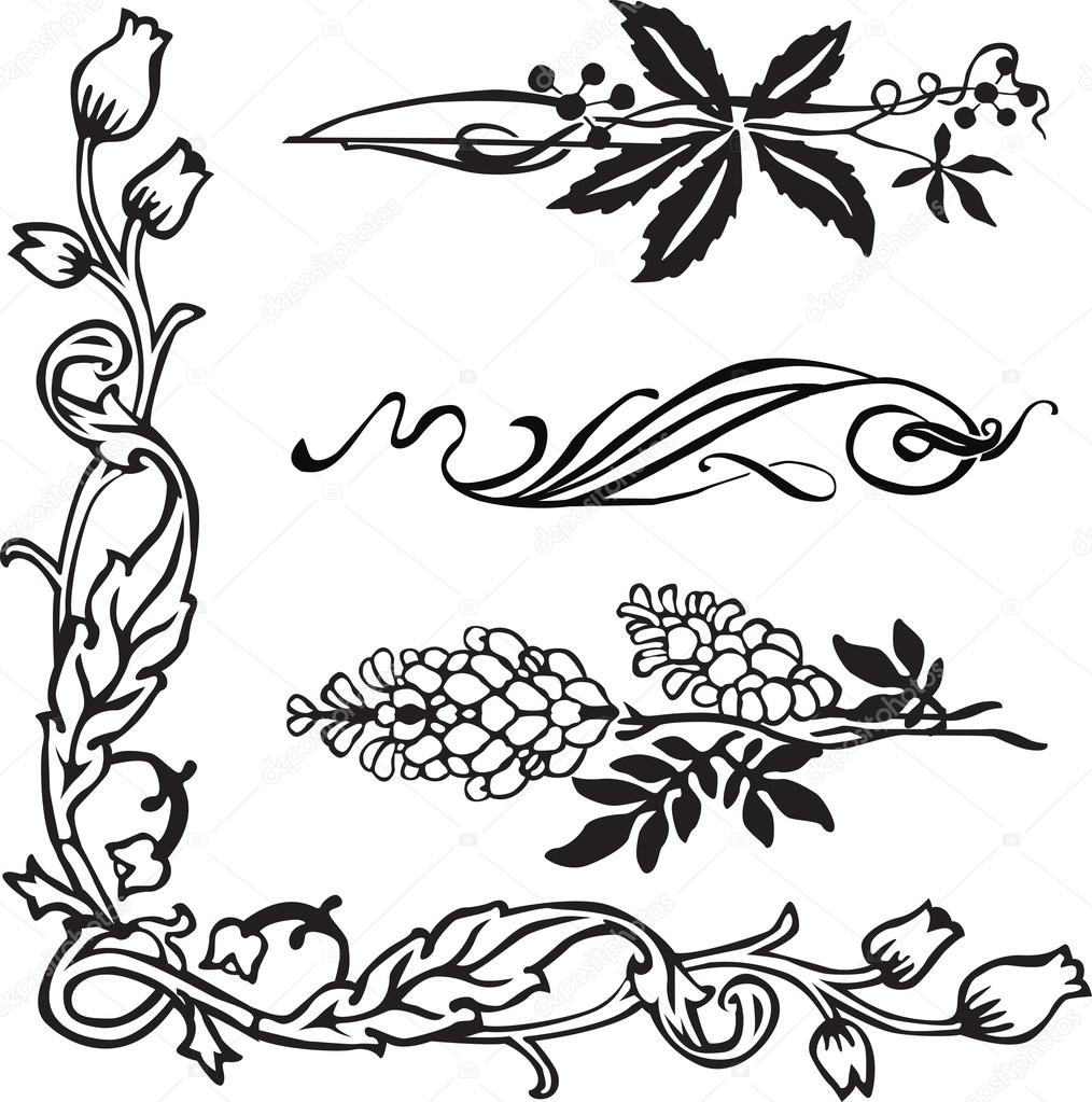 1014x1023 Art Nouveau Corners And Dividers Stock Vector Roman4