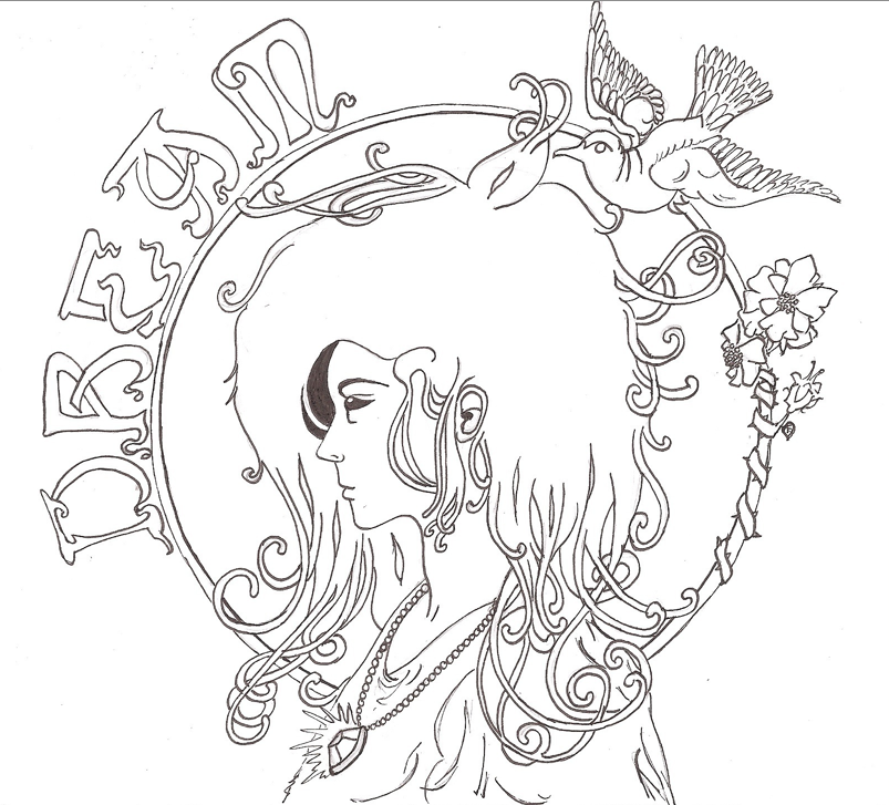 803x727 Dream Nouveau' Line Art By The Foolish Princess